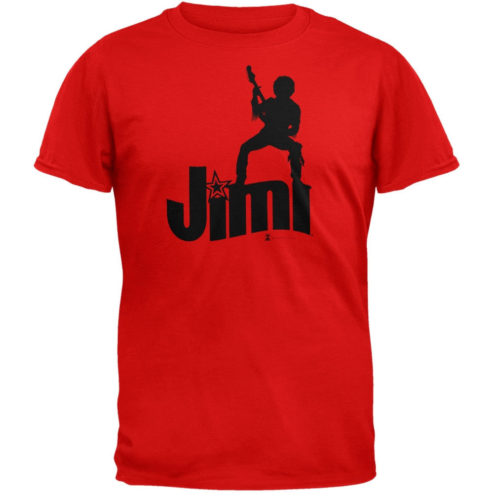 Jimi Hendrix - Silhouette T-Shirt Men's T-Shirts Jimi Hendrix 2XL Red 