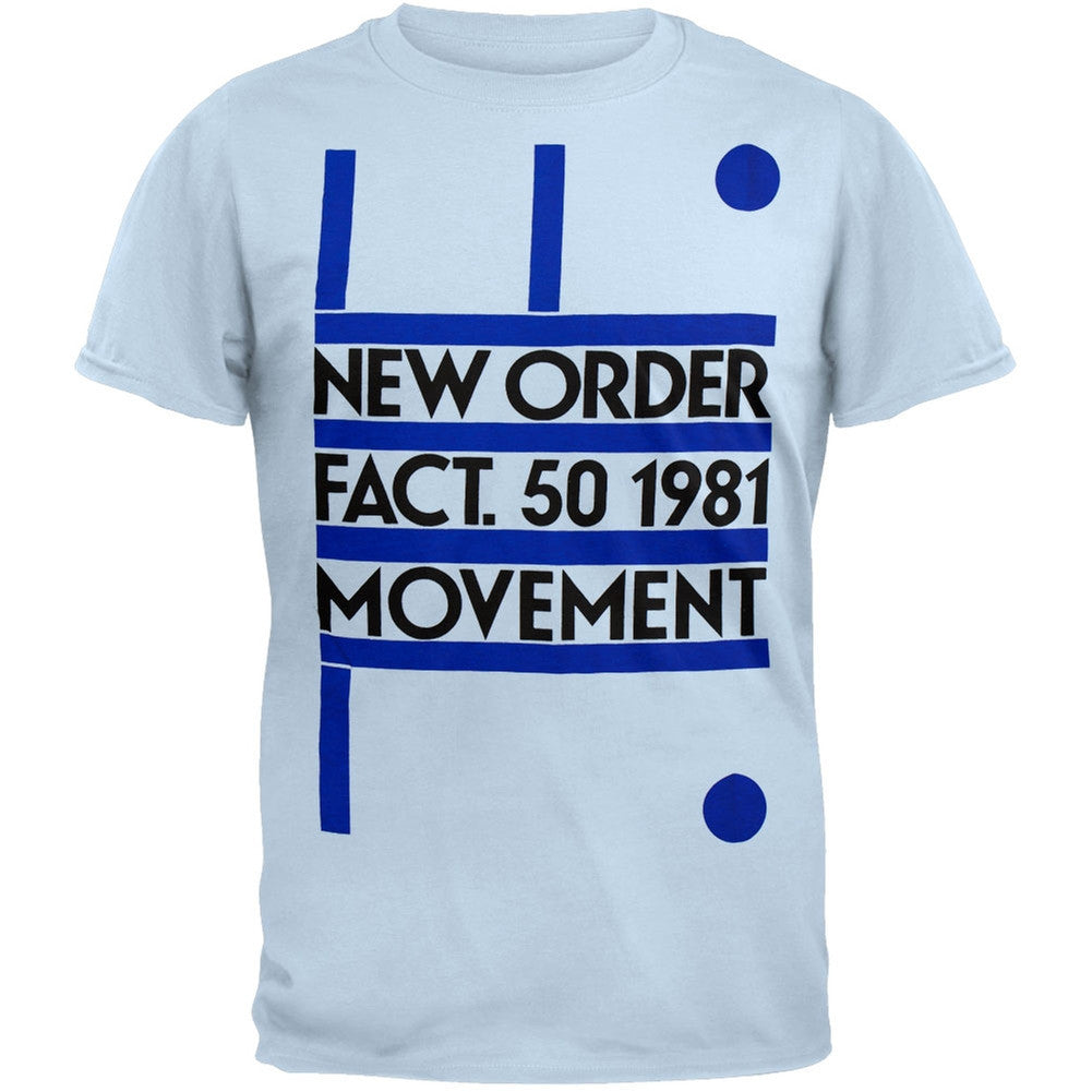 New Order - Fact 50 1981 Movement Soft T-Shirt Men's T-Shirts New Order SM Light Blue 