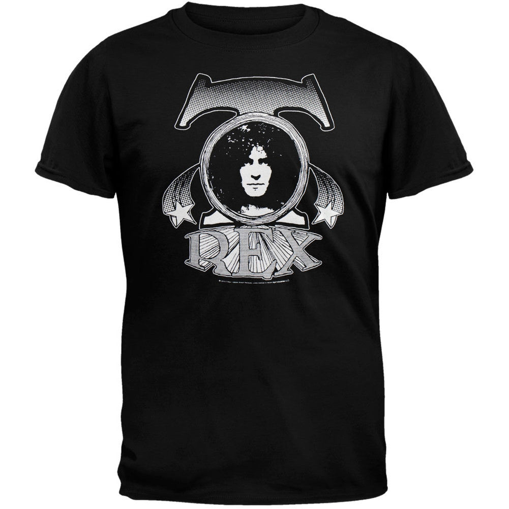 T Rex - Black And White Stars Soft T-Shirt Men's T-Shirts T. Rex (Tyrannosaurus Rex)   