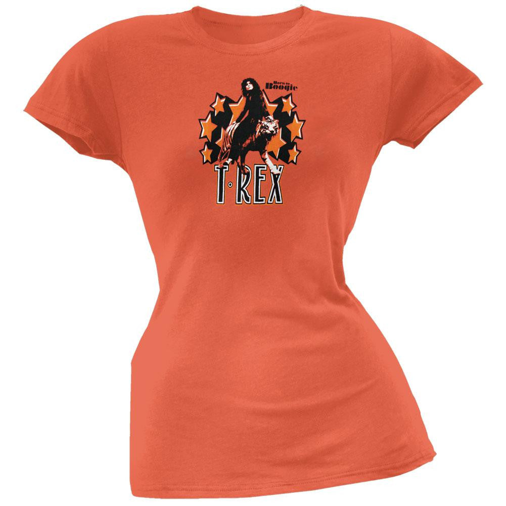 T Rex - Born To Boogie Juniors T-Shirt Juniors T-Shirts T. Rex (Tyrannosaurus Rex) LG Orange 