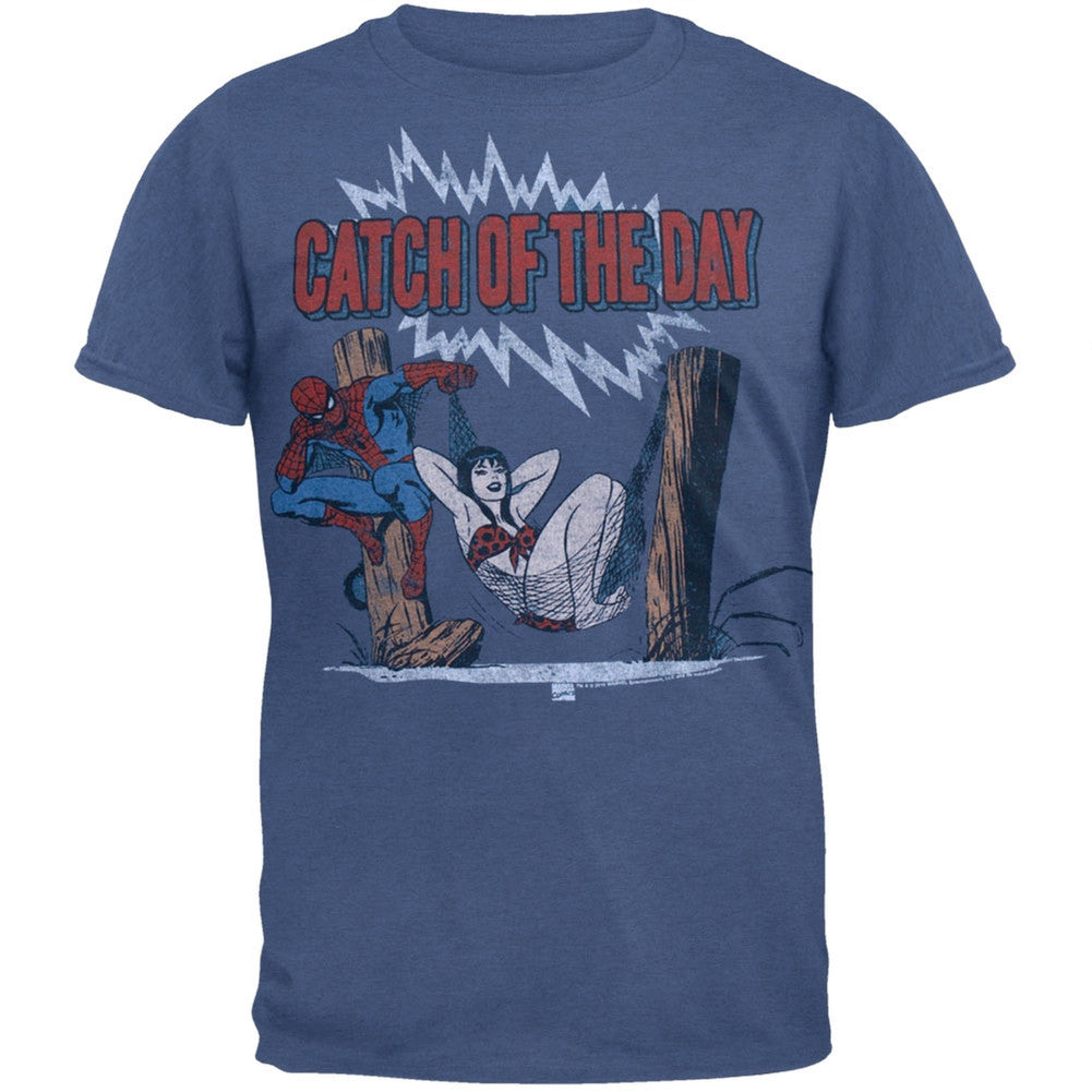 Spider-Man - Catch Of The Day Soft T-Shirt Men's T-Shirts Spider-Man   