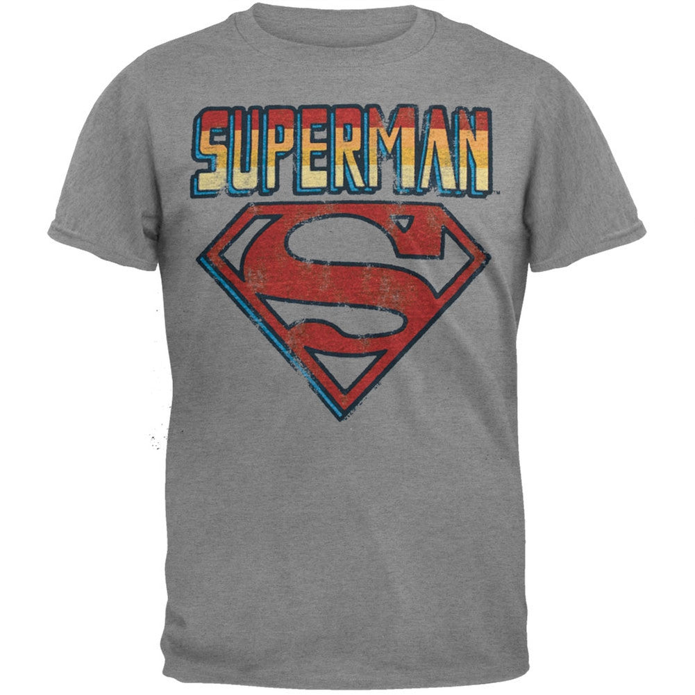 Superman - Name And Logo Soft T-Shirt Men's T-Shirts Superman   