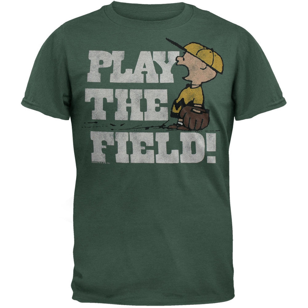 Peanuts - Play The Field Soft T-Shirt Men's T-Shirts Peanuts   