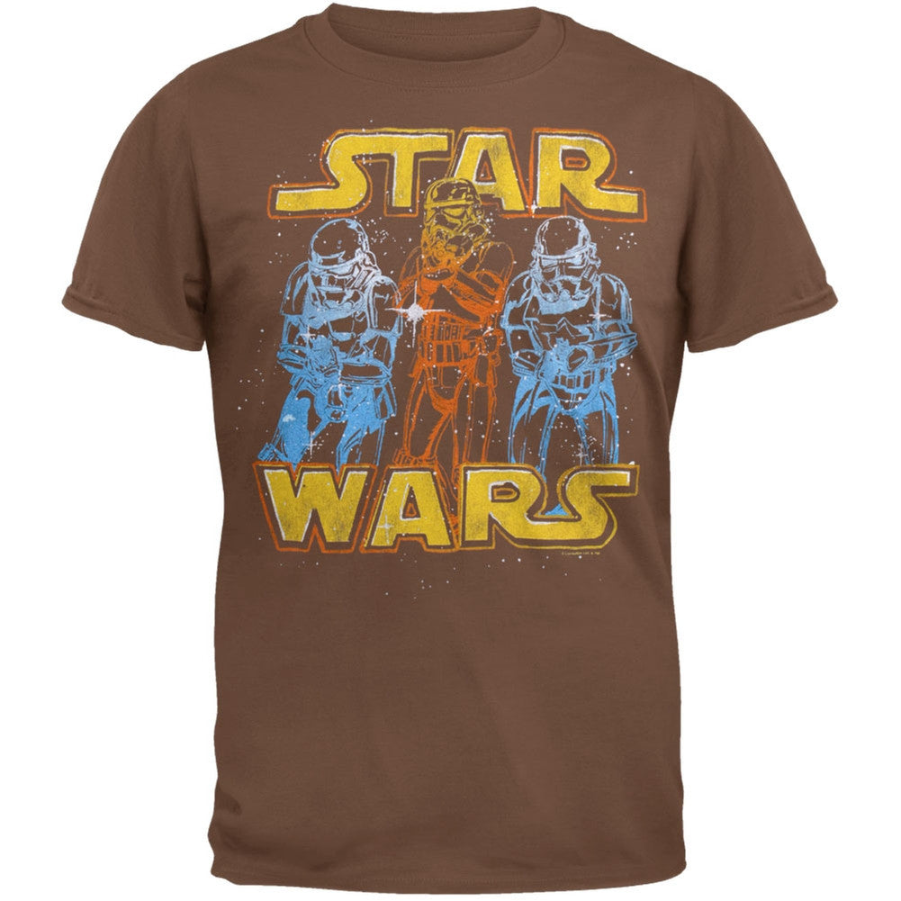 Star Wars - Laser Stormtroopers Soft T-Shirt Men's T-Shirts Star Wars SM Brown 