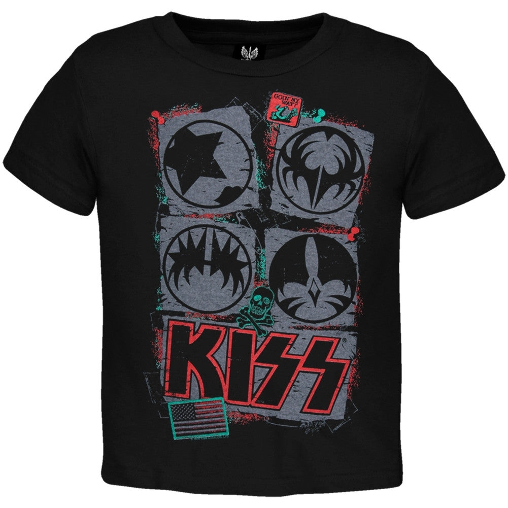 Kiss - Saint & Sinner Graphic Toddler T-Shirt Toddler T-Shirts Kiss 2T Black 