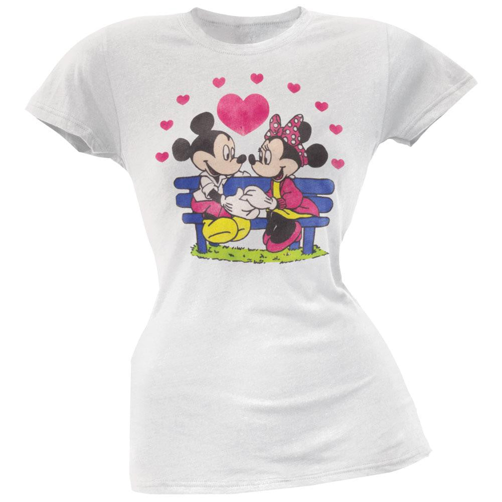 Mickey Mouse - Bench Lovers Juniors T-Shirt Juniors T-Shirts Mickey Mouse LG White 