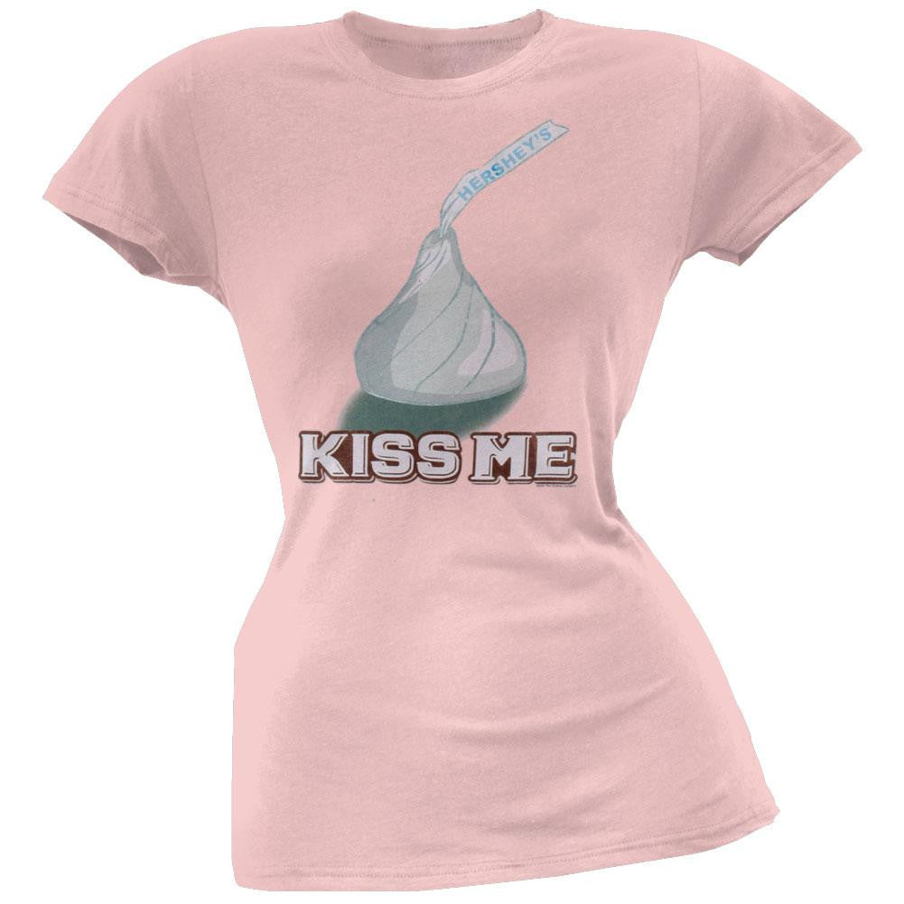 Hersheys - Kiss Me Juniors T-Shirt Juniors T-Shirts Famous Foods SM Pink