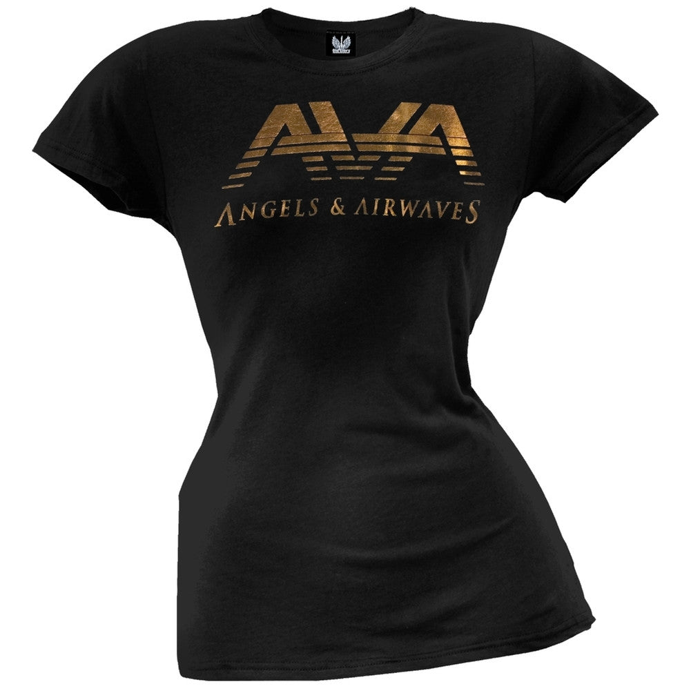 Angels & Airwaves - Foil Logo Juniors T-Shirt Juniors T-Shirts Angels & Airwaves SM Black