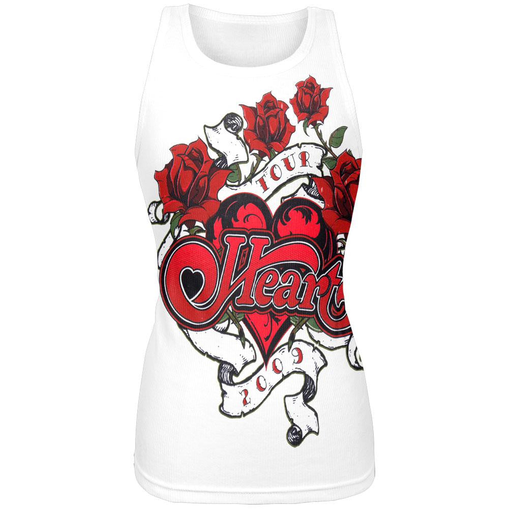 Heart - Roses Juniors Tank Top Juniors Tank Tops Heart 2XL White 