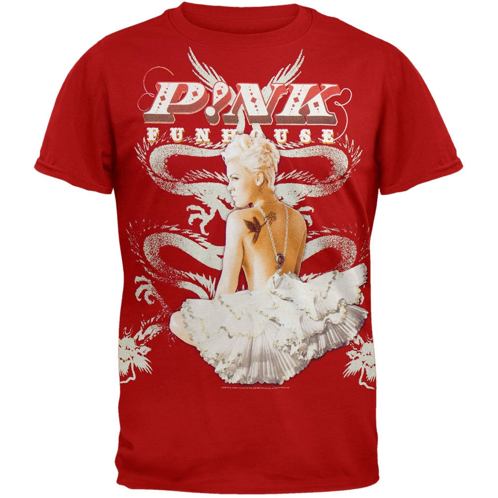 Pink - Dragon Layer Tour T-Shirt Men's T-Shirts Pink MD Red