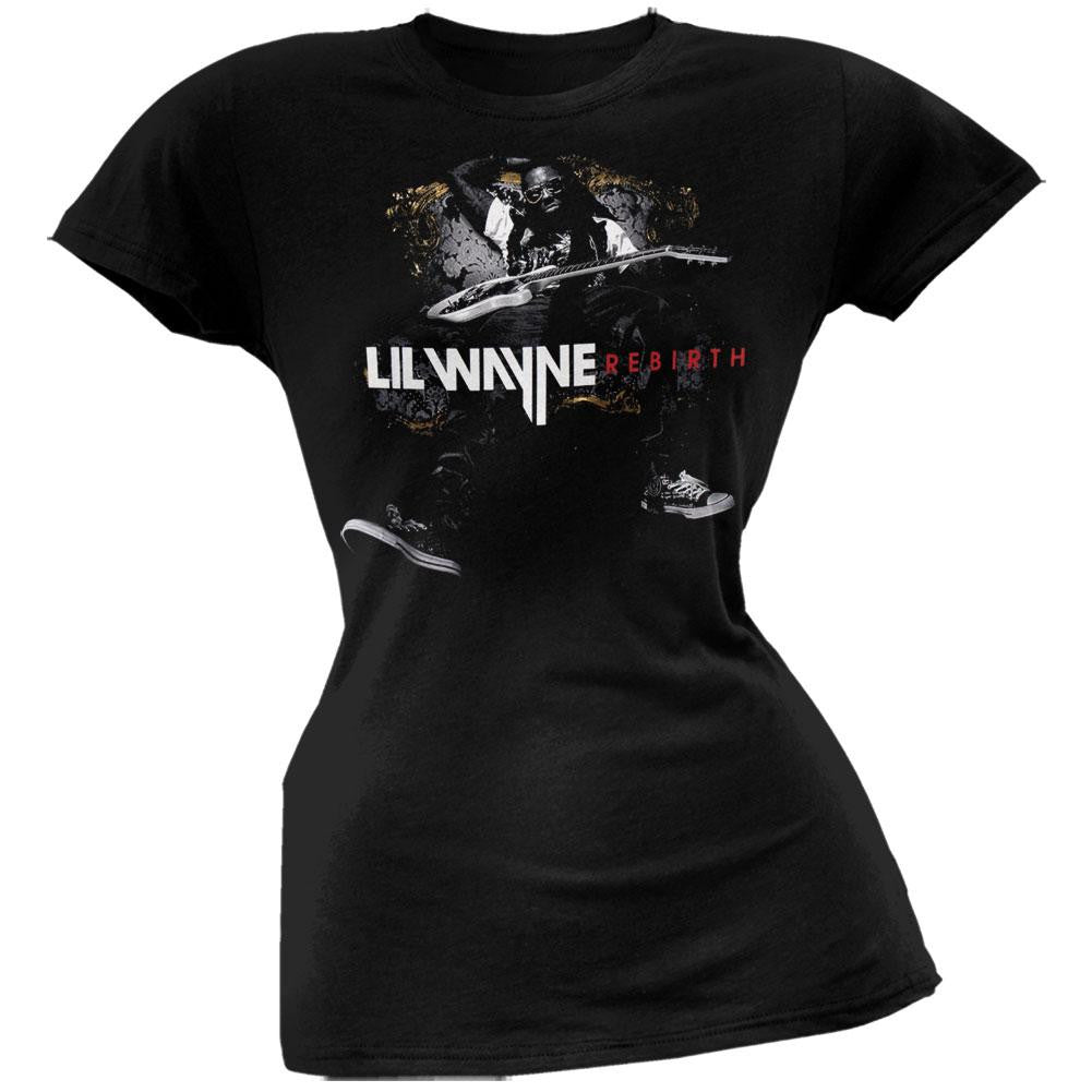 Lil Wayne - Rebirth Juniors T-Shirt Juniors T-Shirts Lil Wayne SM Black 