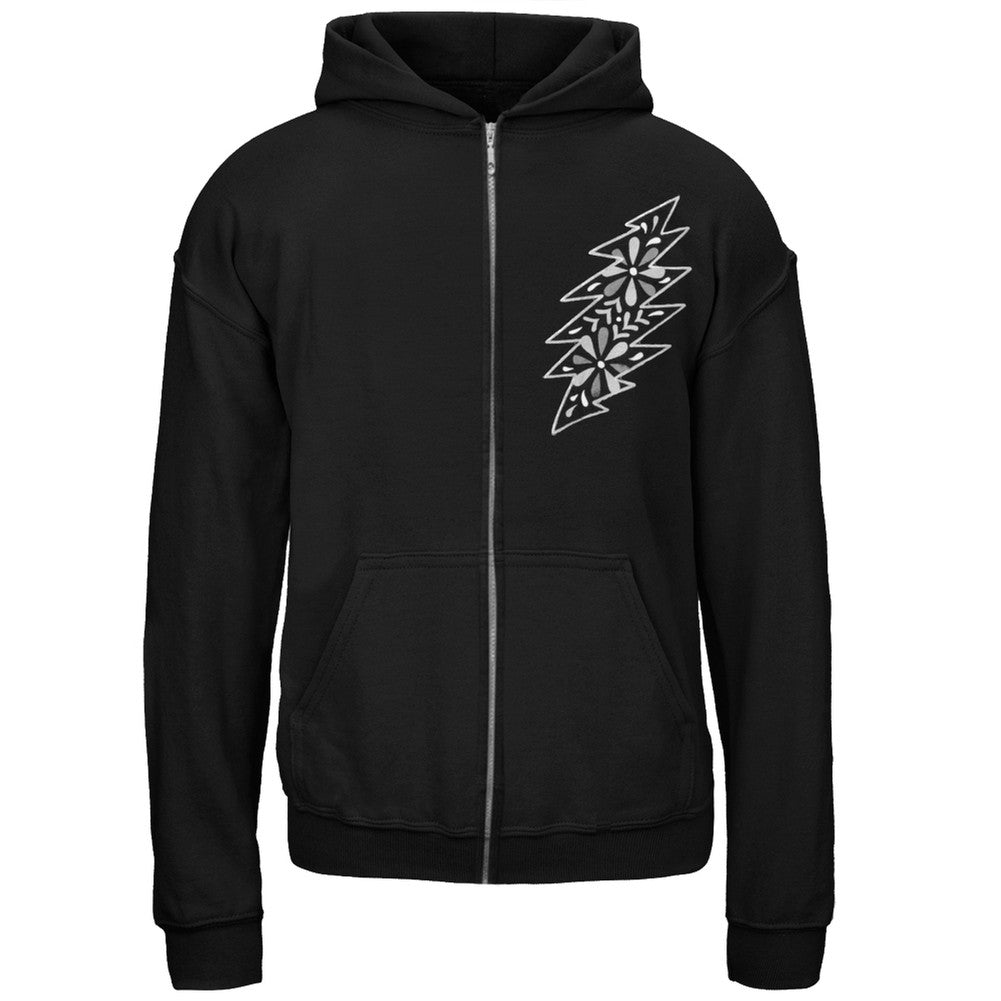 Grateful Dead - Black & White Calaveras Black Youth Zip Hoodie Youth Hoodies Little Hippie SM Black