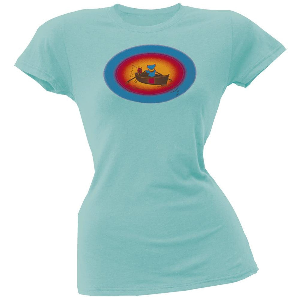 Grateful Dead - Terrapin & Bear Dinghy Blue Juniors T-Shirt Juniors T-Shirts Grateful Dead   