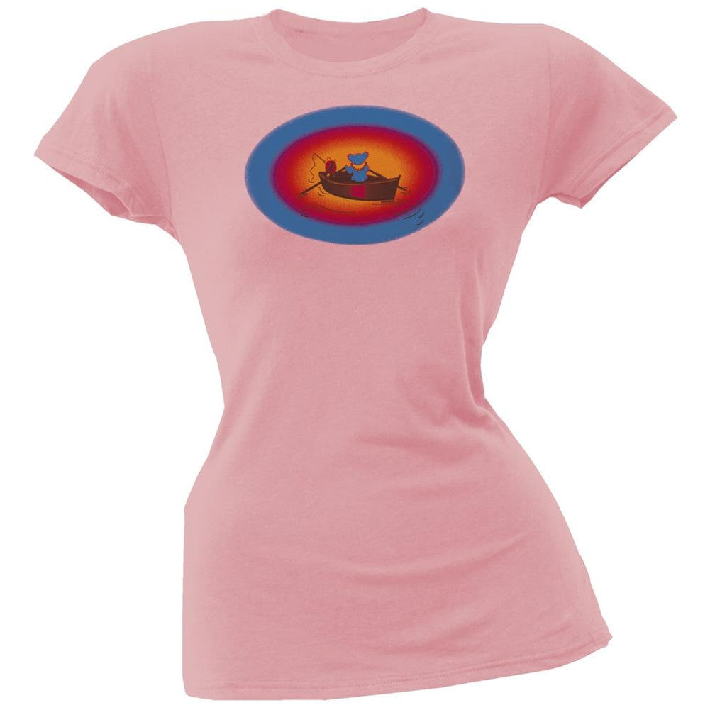 Grateful Dead - Terrapin & Bear Dinghy Pink Juniors T-Shirt Juniors T-Shirts Grateful Dead   