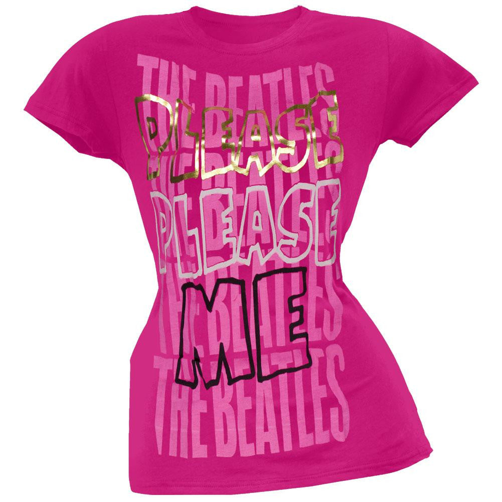 The Beatles - Please Please Me Juniors T-Shirt Juniors T-Shirts The Beatles LG Pink 