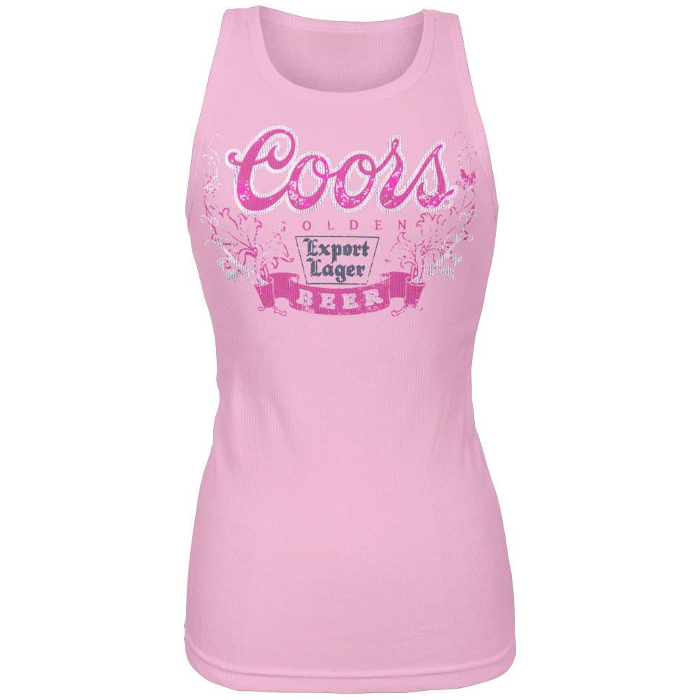 Coors - Silver Beer Juniors Tank Top Juniors Tank Tops Coors SM Pink 