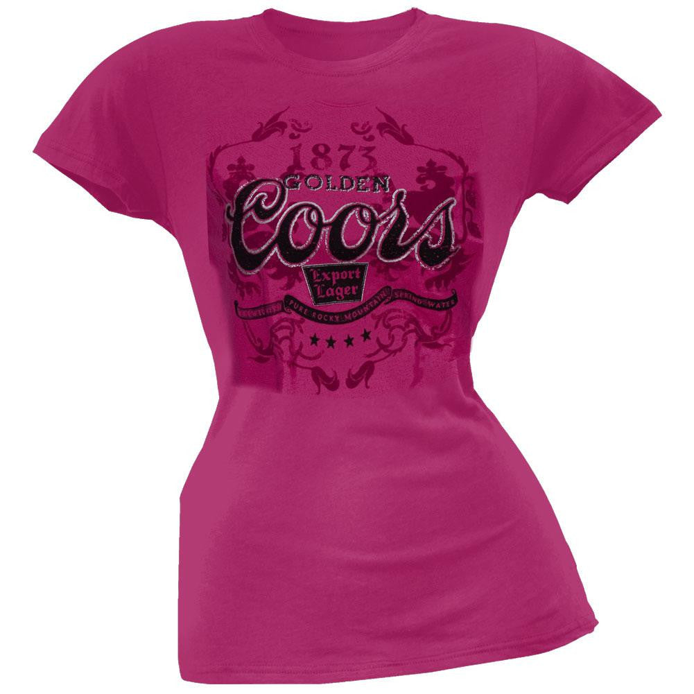 Coors - Bling Logo Juniors T-Shirt Juniors T-Shirts Coors SM Pink