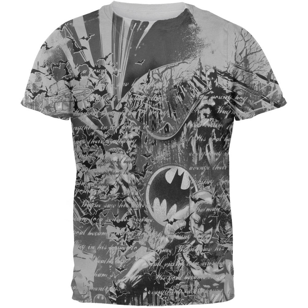 Batman - Batarang All-Over T-Shirt Men's T-Shirts Batman SM Grey 