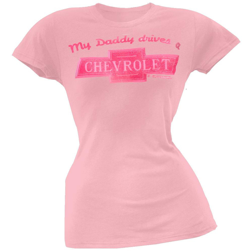 Chevrolet - My Daddy Juniors T-Shirt Juniors T-Shirts Chevrolet LG Pink 