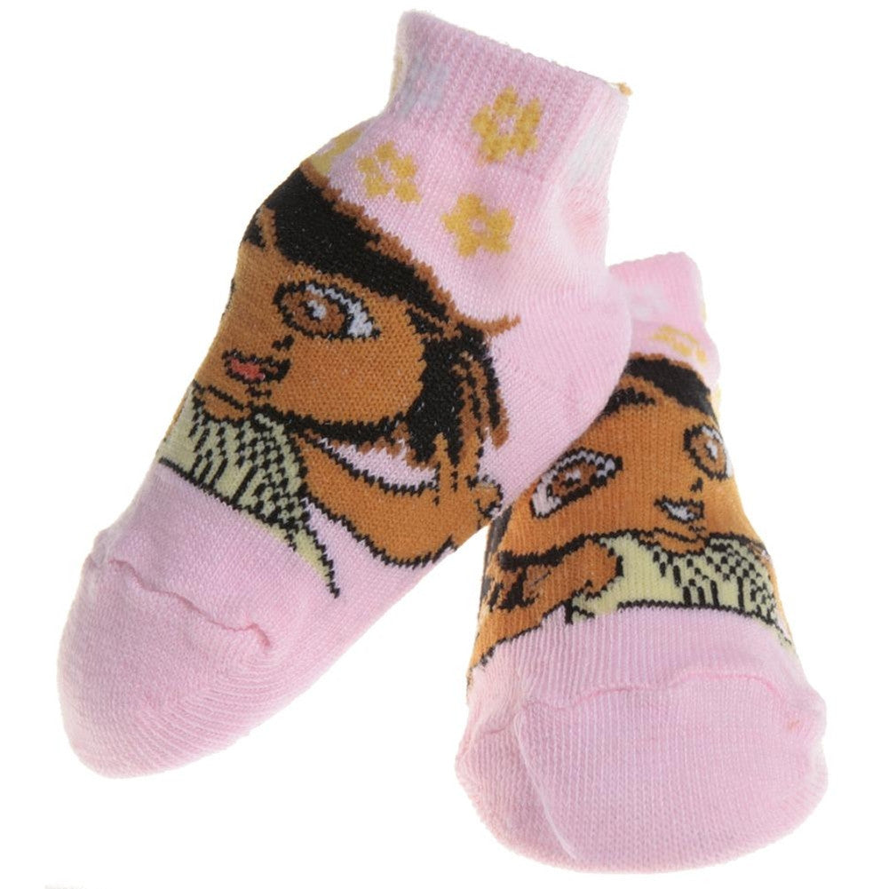 Dora The Explorer - Pink Floral Baby Socks Infant Socks Dora The Explorer 12 Light Pink 