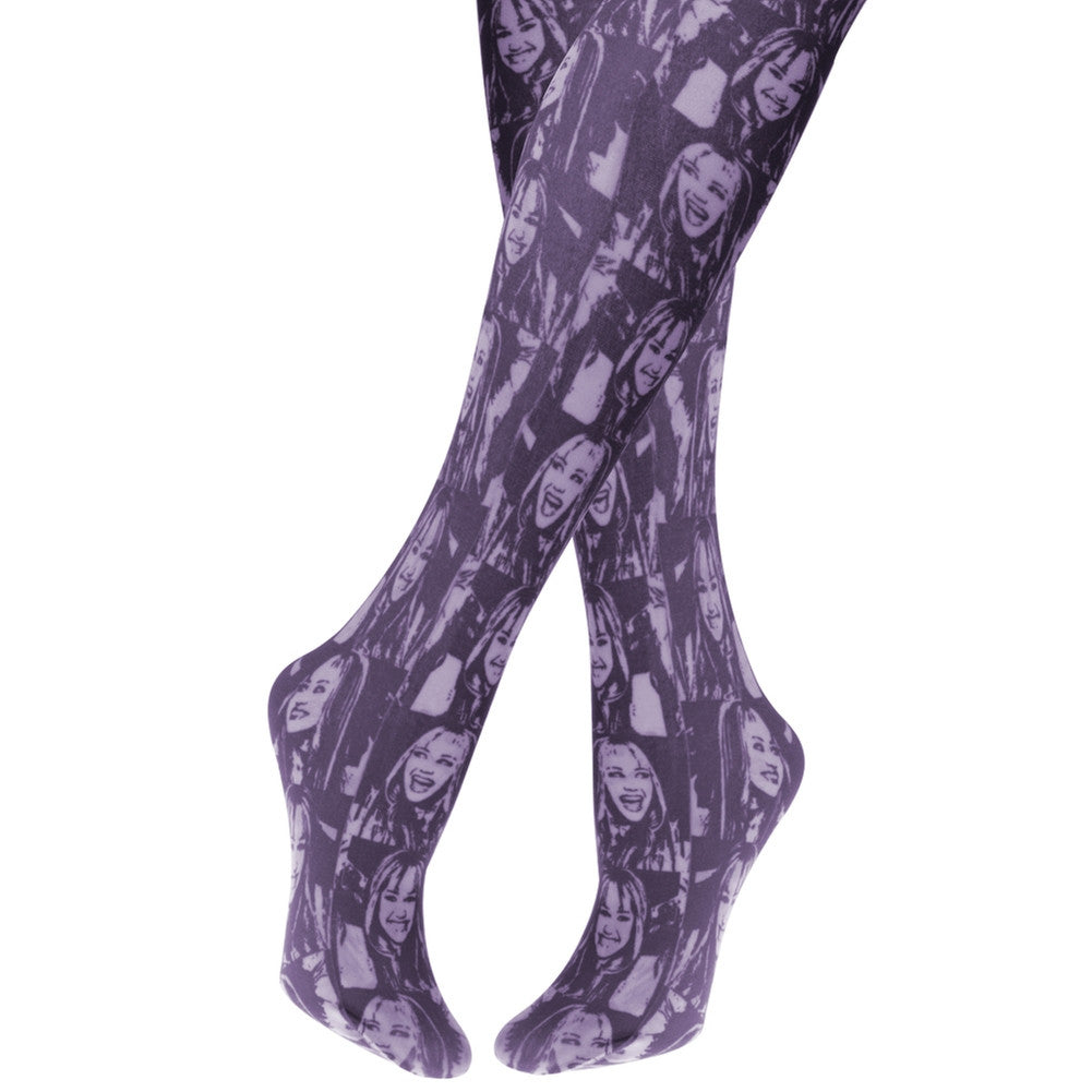 Hannah Montana - Collage Purple Girls Fashion Tights Youth Tights Hannah Montana 10 Purple 