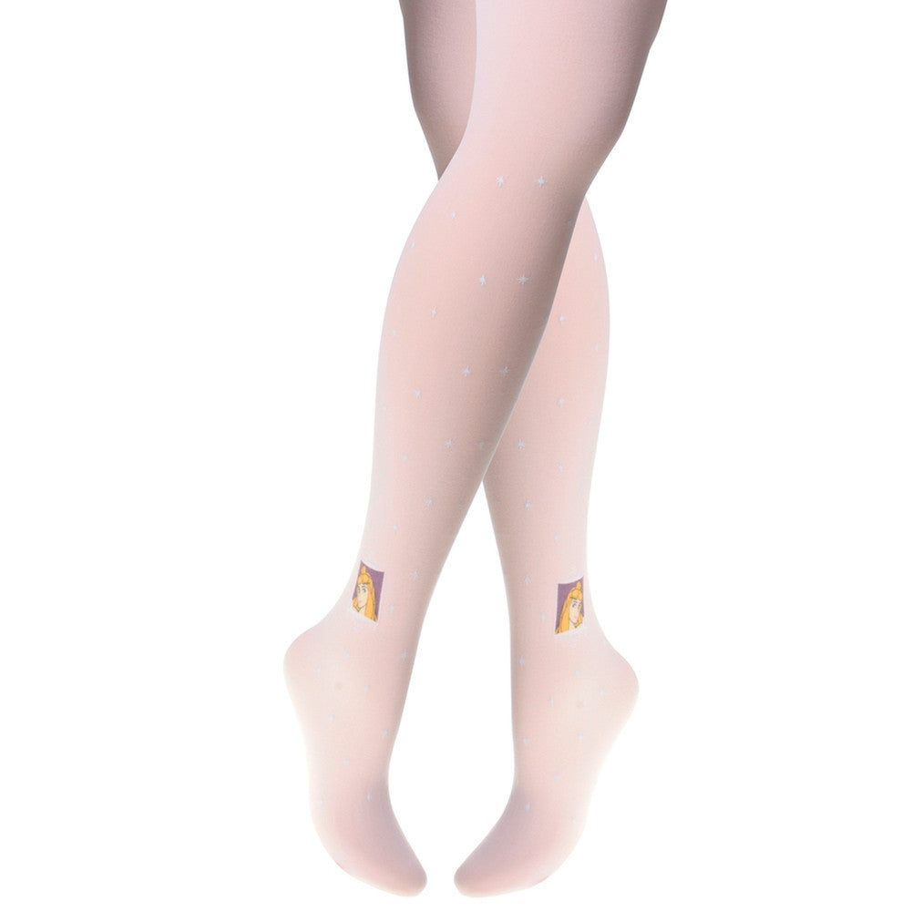 Disney Princess - Sleeping Beauty Stars Girls Fashion Tights Youth Tights Disney Princesses 10 White 