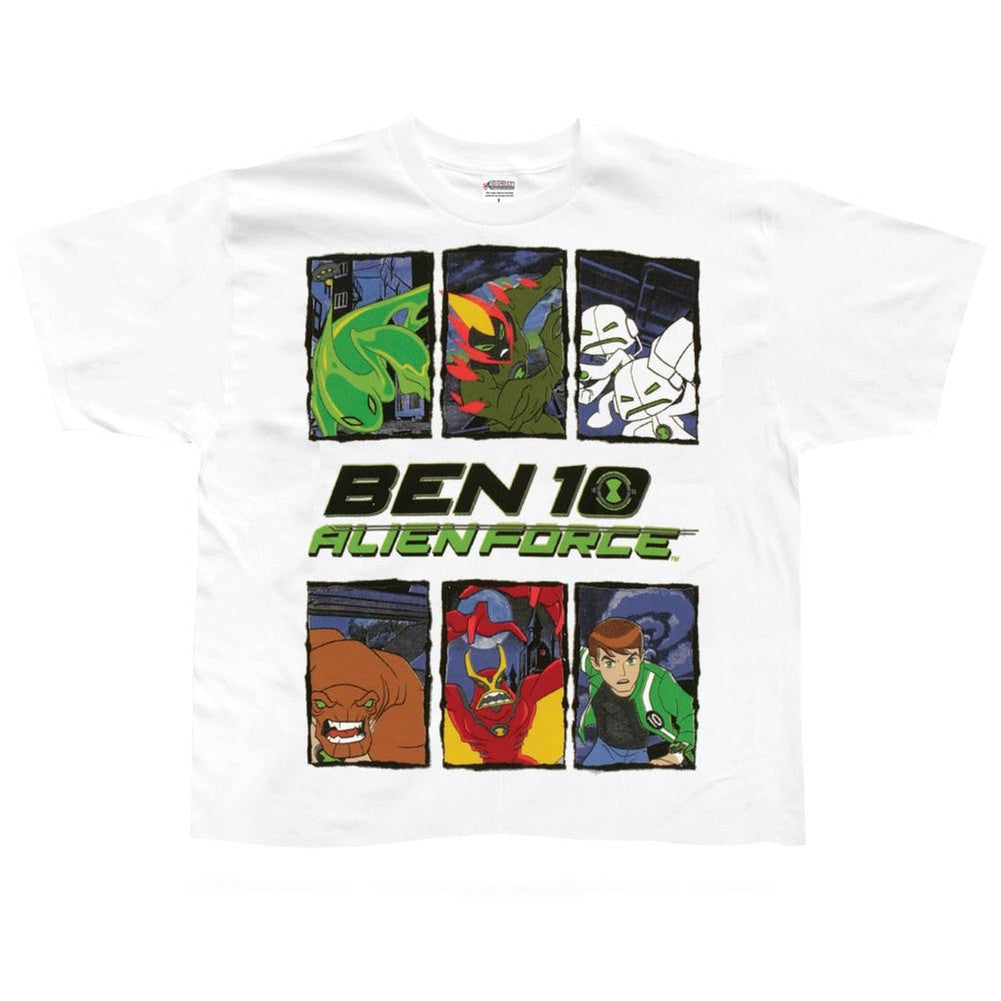 Ben 10 - Alien Force Blocks Juvy T-Shirt Youth T-Shirts Ben 10 J4/5 White 