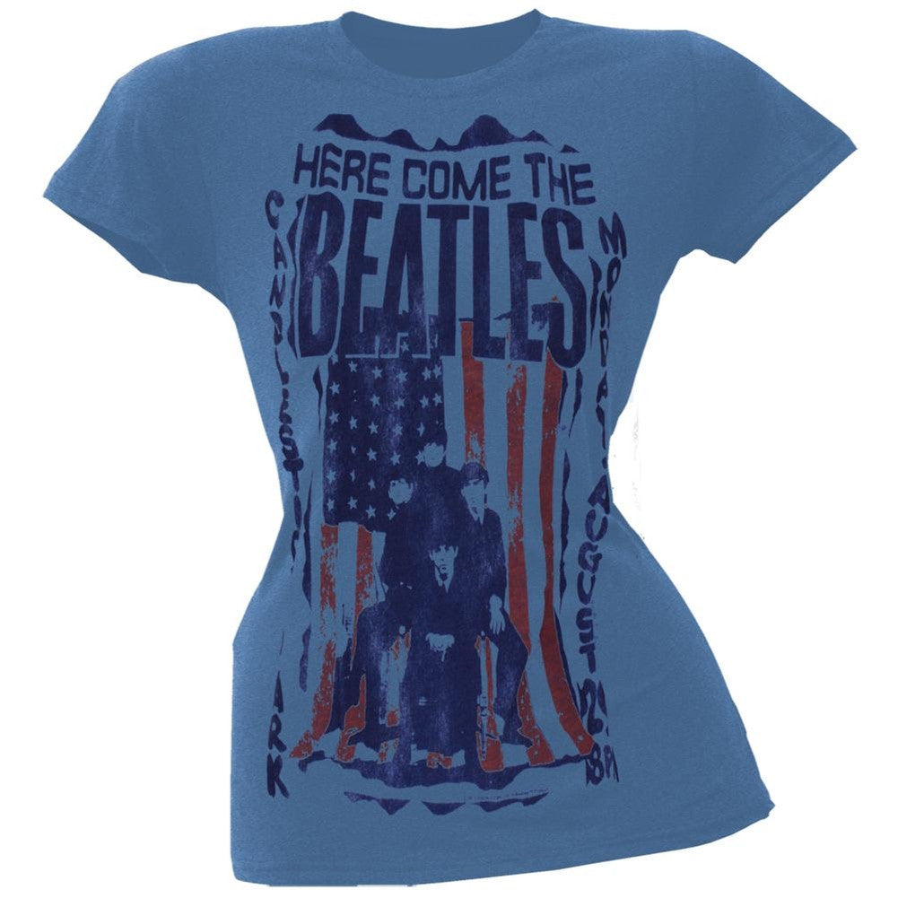 The Beatles - Here Come The Beatles Premium Juniors T-Shirt Juniors T-Shirts The Beatles SM Blue