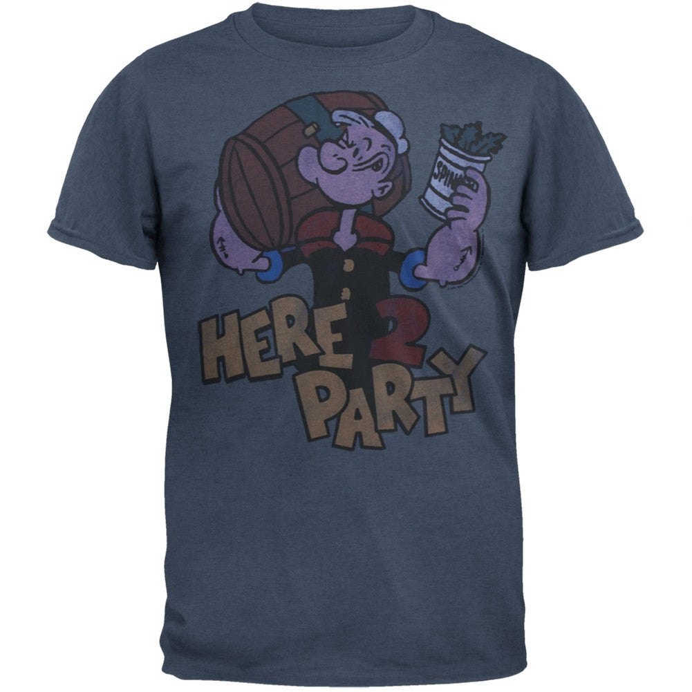 Popeye - Here 2 Party Soft T-Shirt Men's T-Shirts Popeye MD Dark Blue