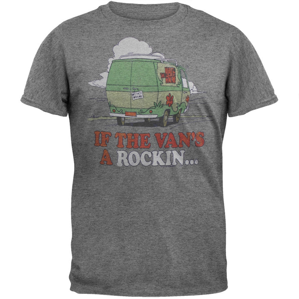 Scooby-Doo - If The Vans A Rockin' Soft Adult Grey T-Shirt Men's T-Shirts Scooby Doo SM Grey 