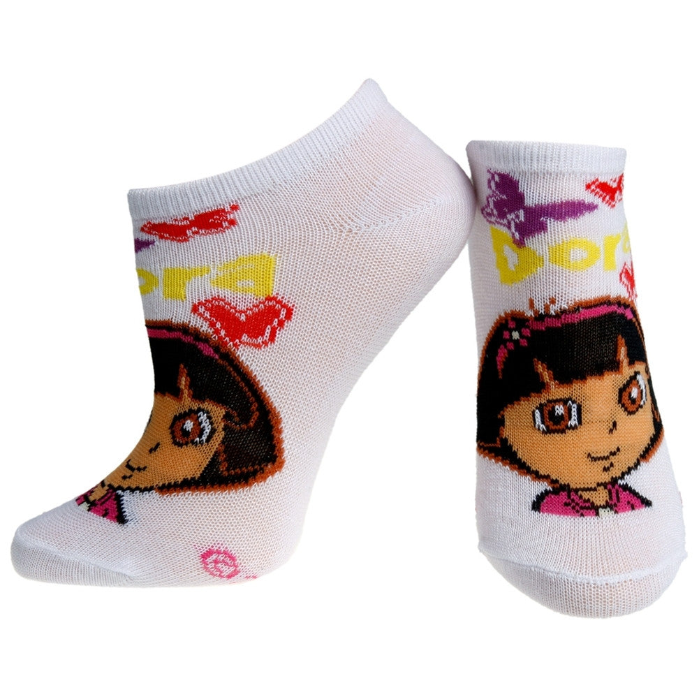 Dora The Explorer - Face White Socks Youth Socks Dora The Explorer 6.5 White 