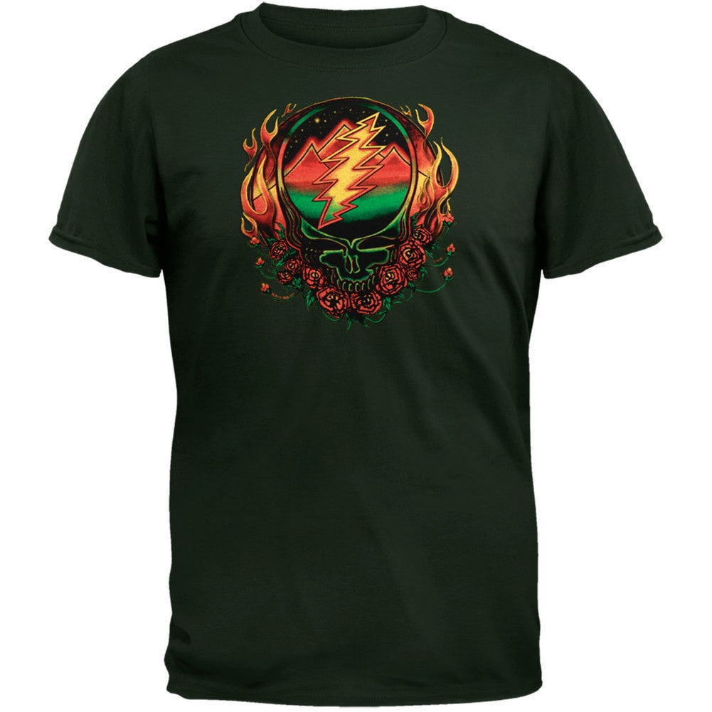 Grateful Dead - Scarlet Fire SYF Dark Green Adult T-Shirt Men's T-Shirts Grateful Dead MD Dark Green 