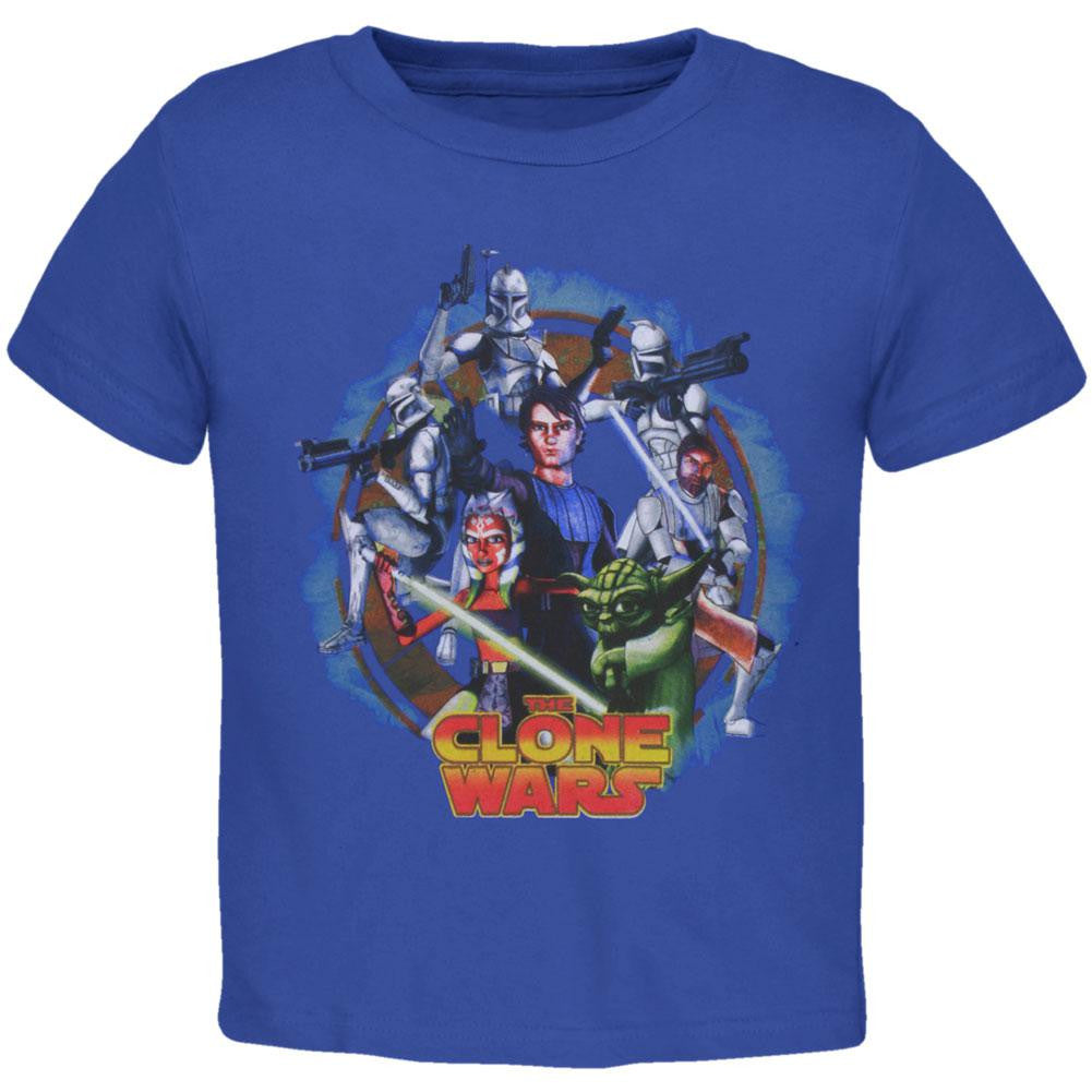 Star Wars - Clone Wars Circle Collage Juvy T-Shirt Juvenile T-Shirts Star Wars: Clone Wars J4/5 Blue