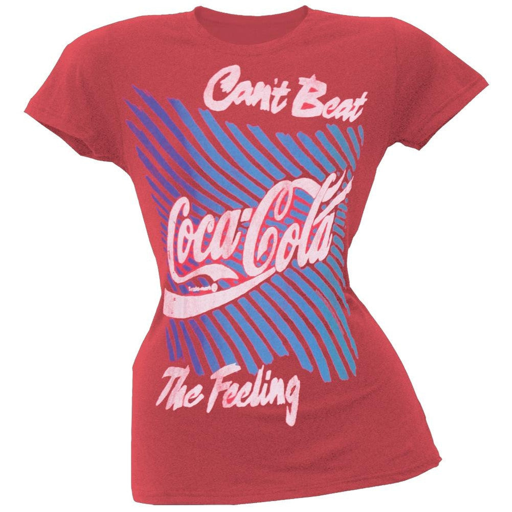 Coke - Can't Beat The Feeling Juniors T-Shirt Juniors T-Shirts Coca-Cola LG Red 