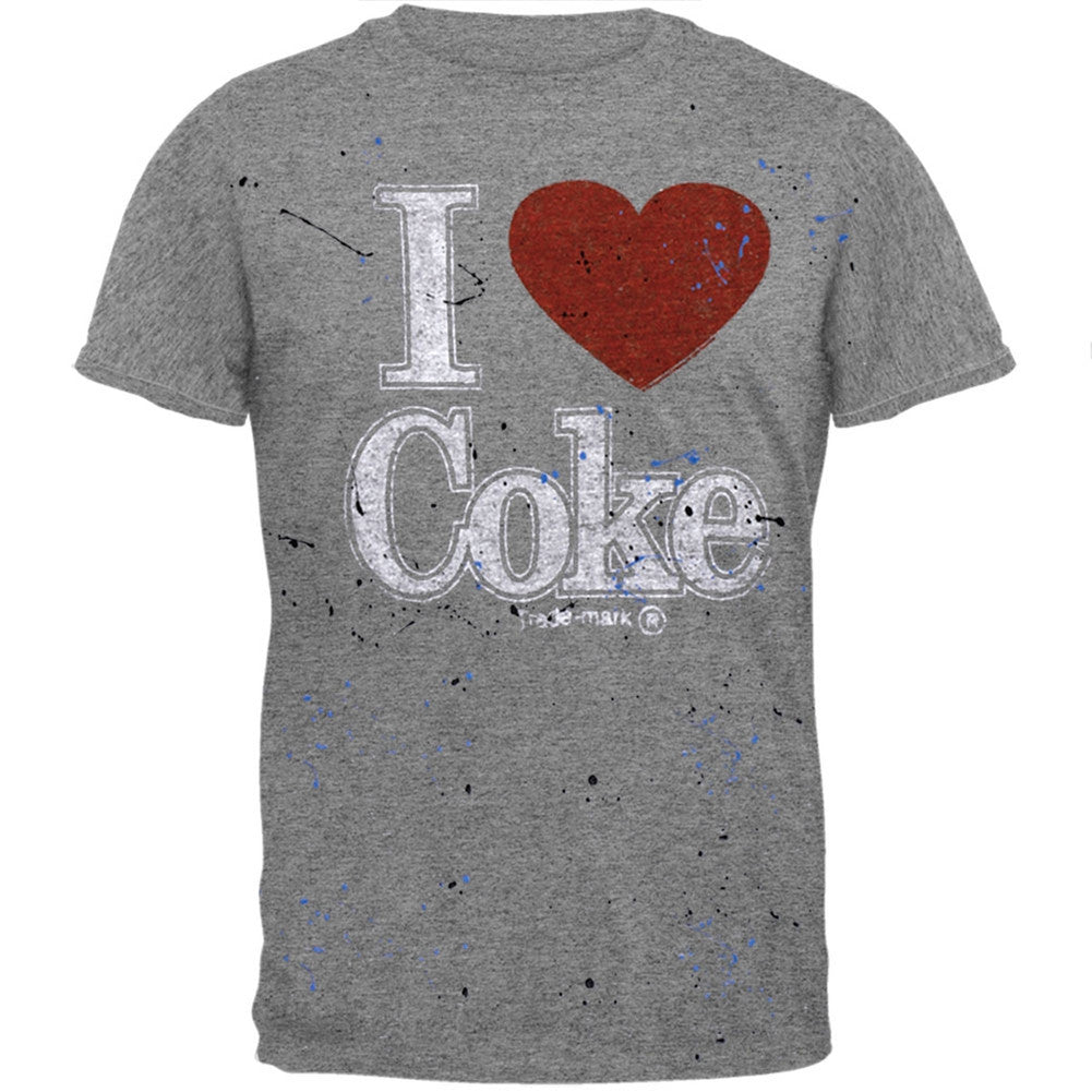 Coke - I Heart Coke Splatter Soft T-Shirt Men's T-Shirts Coca-Cola LG Grey