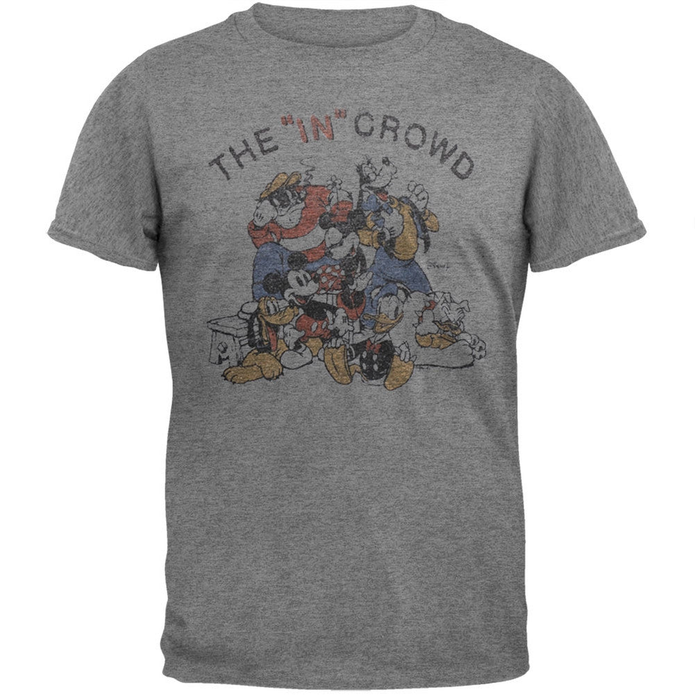 Mickey Mouse - In Crowd Soft T-Shirt Men's T-Shirts Mickey Mouse LG Grey