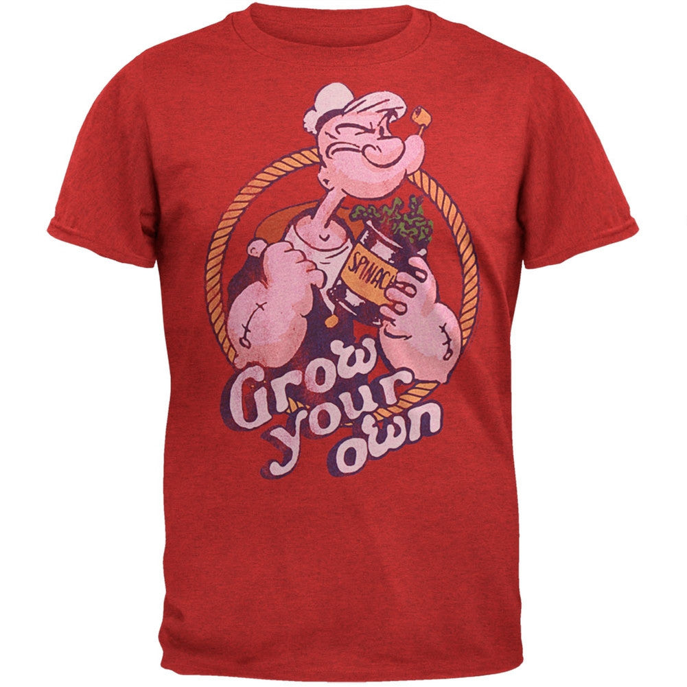 Popeye - Grow Your Own Soft T-Shirt Men's T-Shirts Popeye LG Red