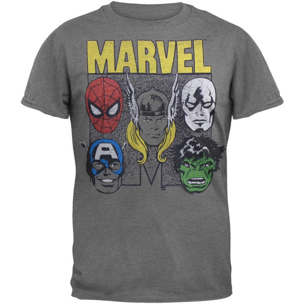 Marvel Heroes - Faces Soft T-Shirt Men's T-Shirts Marvel   