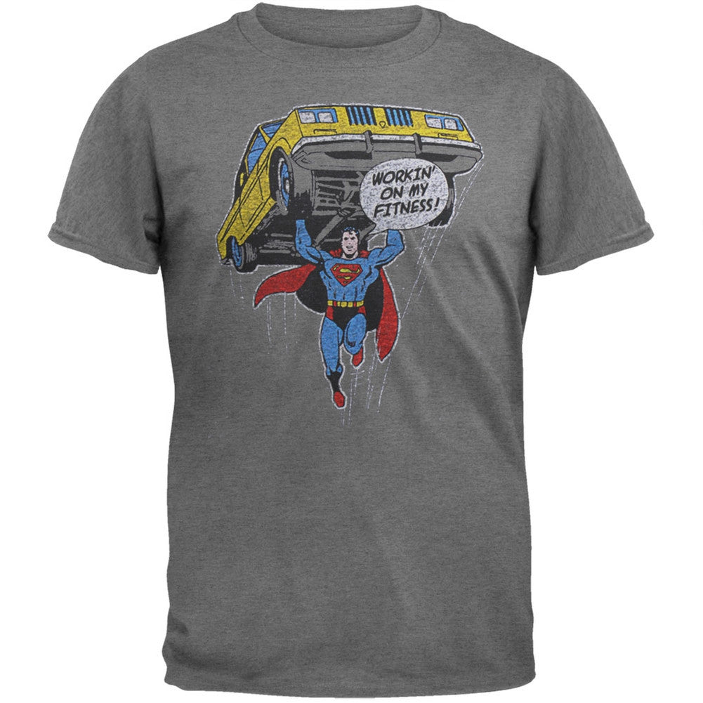 Superman - Workin On My Fitness Soft T-Shirt Men's T-Shirts Superman   