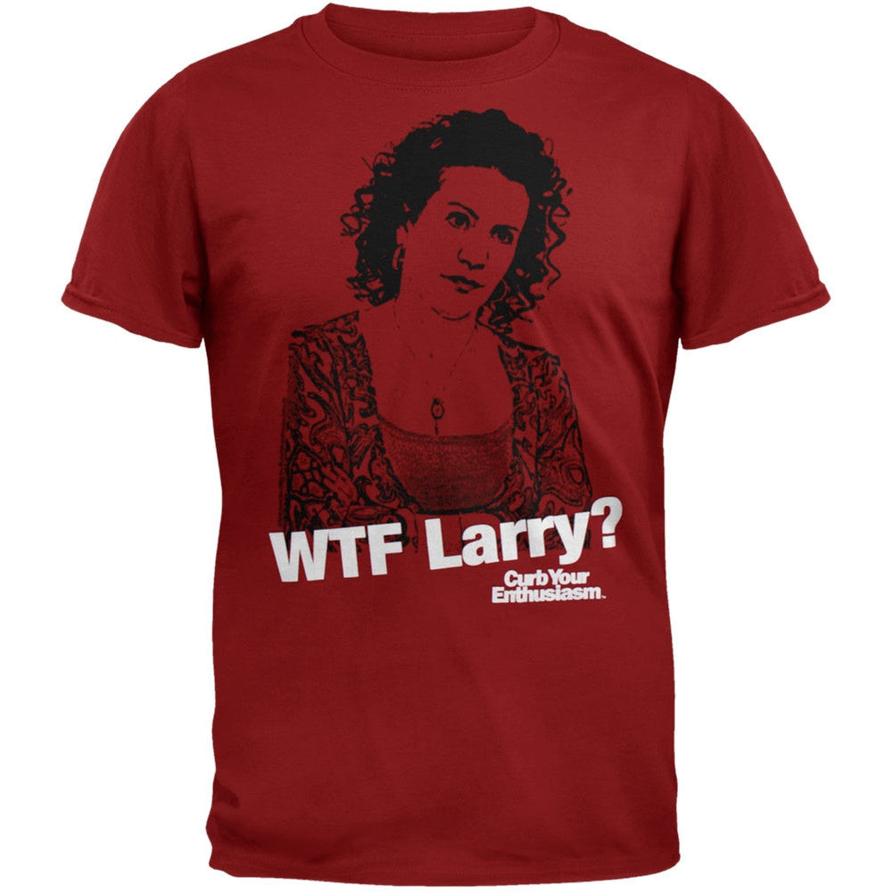 Curb Your Enthusiasm - WTF Larry Soft T-Shirt Men's T-Shirts Curb Your Enthusiasm 2XL Red 