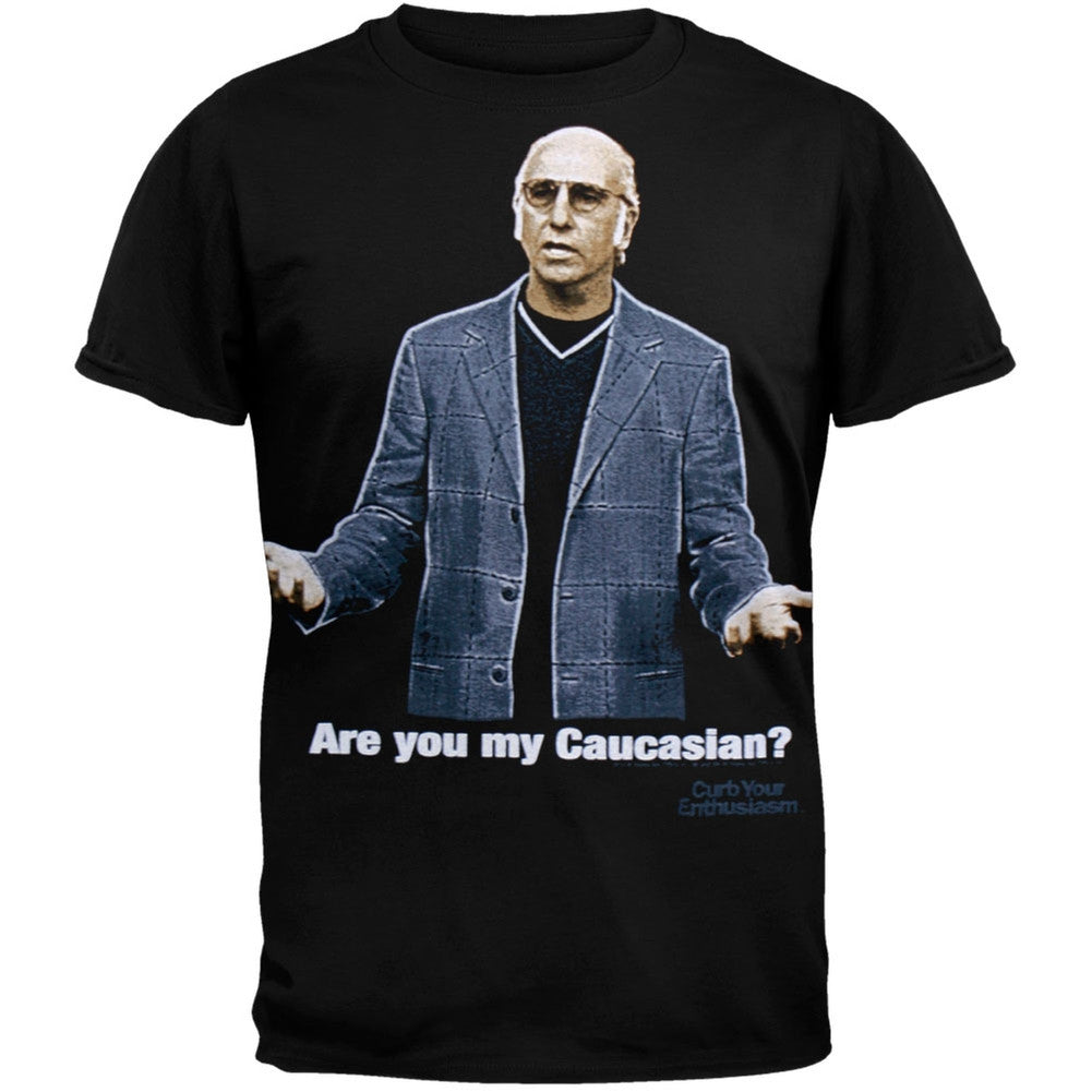 Curb Your Enthusiasm - Are You My Caucasian Soft T-Shirt Men's T-Shirts Curb Your Enthusiasm 2XL Black 