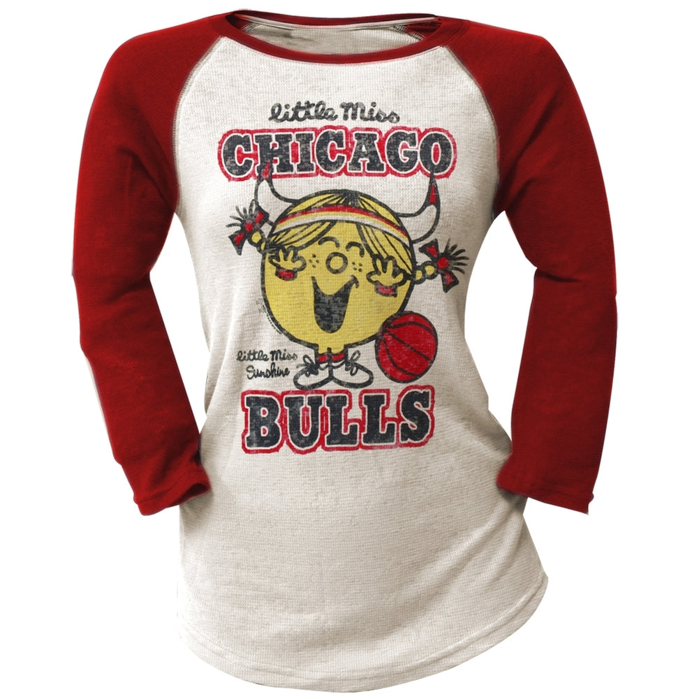 Little Miss NBA - Little Miss Bulls Juniors Raglan Juniors Raglans Chicago Bulls XL White 