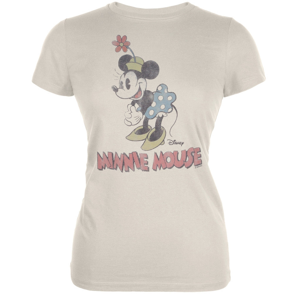 Minnie Mouse - Smiling Juniors T-Shirt Juniors T-Shirts Minnie Mouse LG Off-White