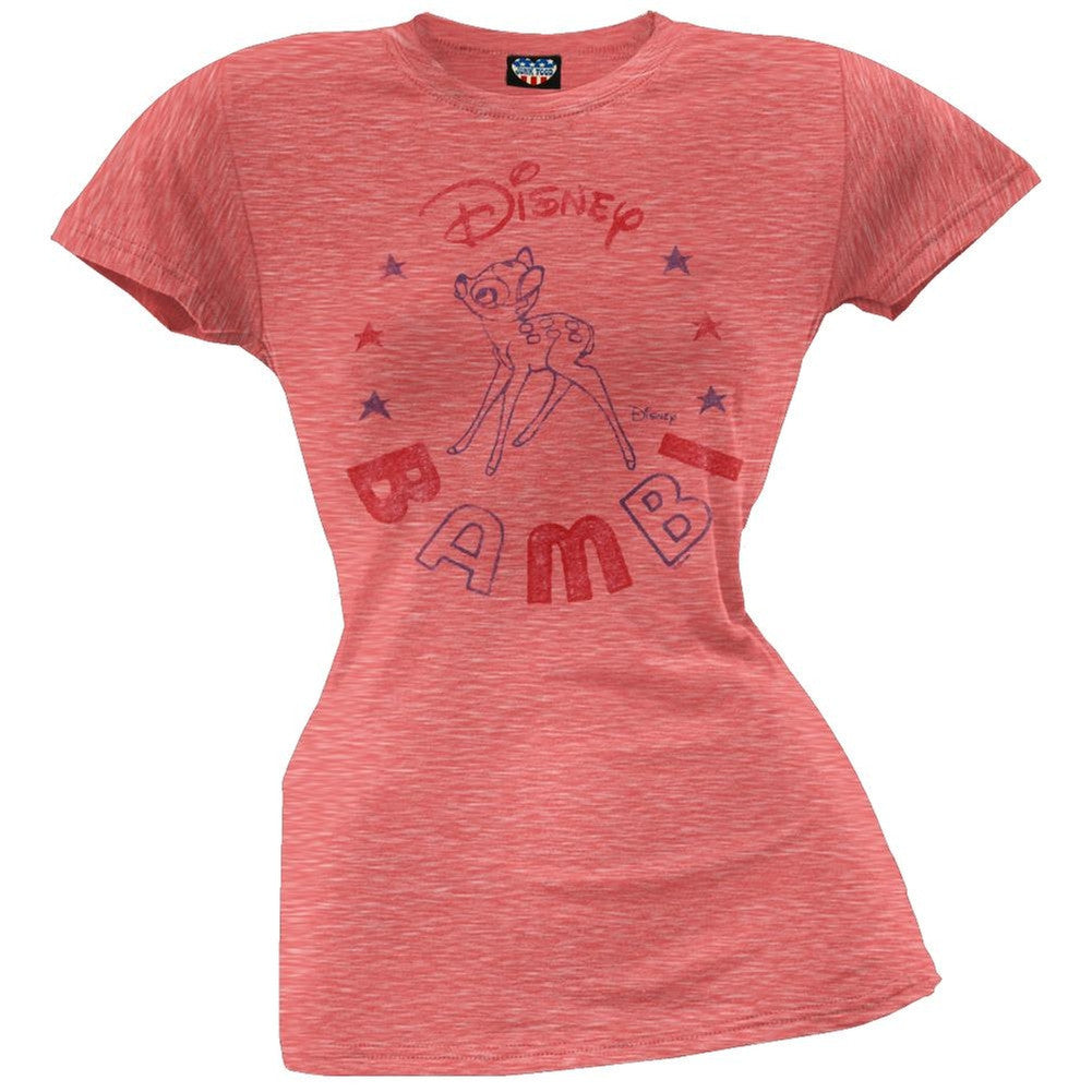 Bambi - Vintage Drawing Juniors T-Shirt Juniors T-Shirts Bambi XL Red