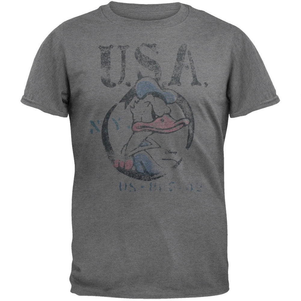 Donald Duck - USA Soft T-Shirt Men's T-Shirts Donald Duck SM Grey 