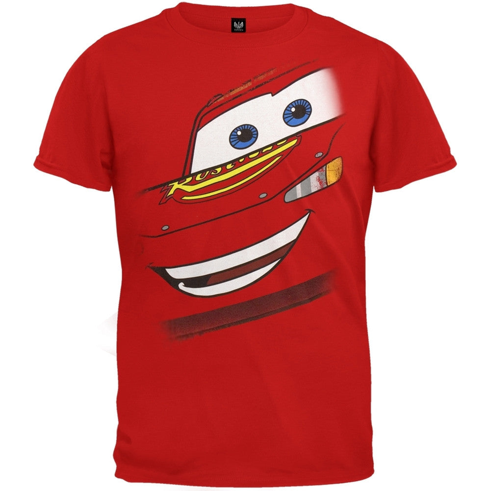 Cars - Mcqueen Face Juvy T-Shirt Juvenile T-Shirts Cars (Movie) JLG Red