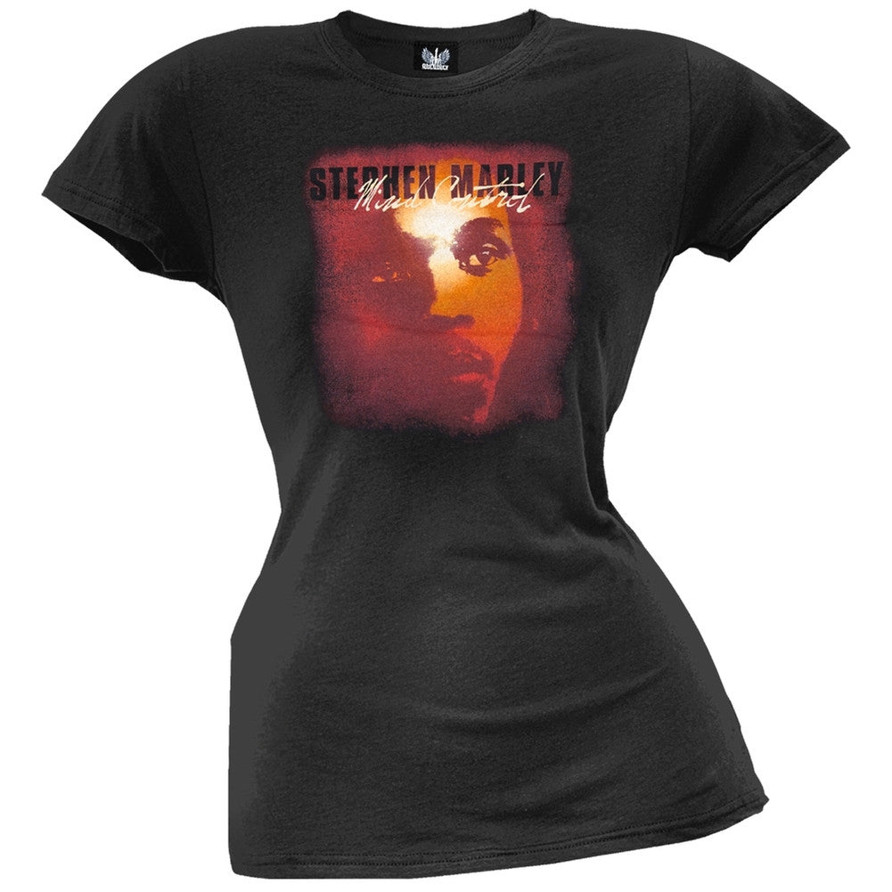 Stephen Marley - Mind Control Juniors T-Shirt Juniors T-Shirts Stephen Marley SM Black