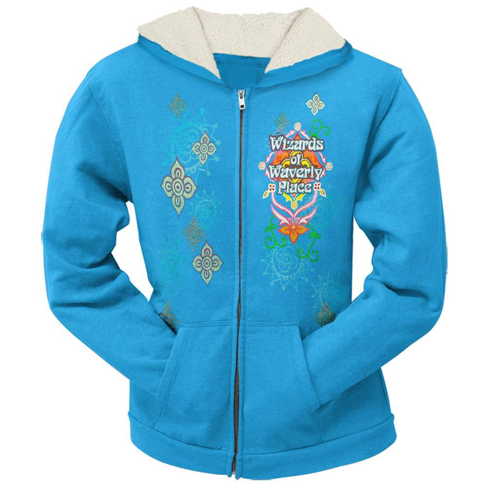 Wizards Of Waverly Place - Flower Cameo Girls Youth Zip Hoodie Youth Hoodies Wizards of Waverly Place LG Blue 