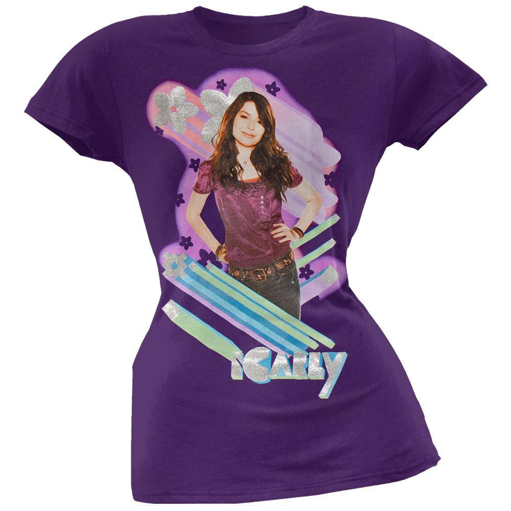 iCarly - 3D Carly Girls Youth T-Shirt Youth T-Shirts iCarly SM Purple