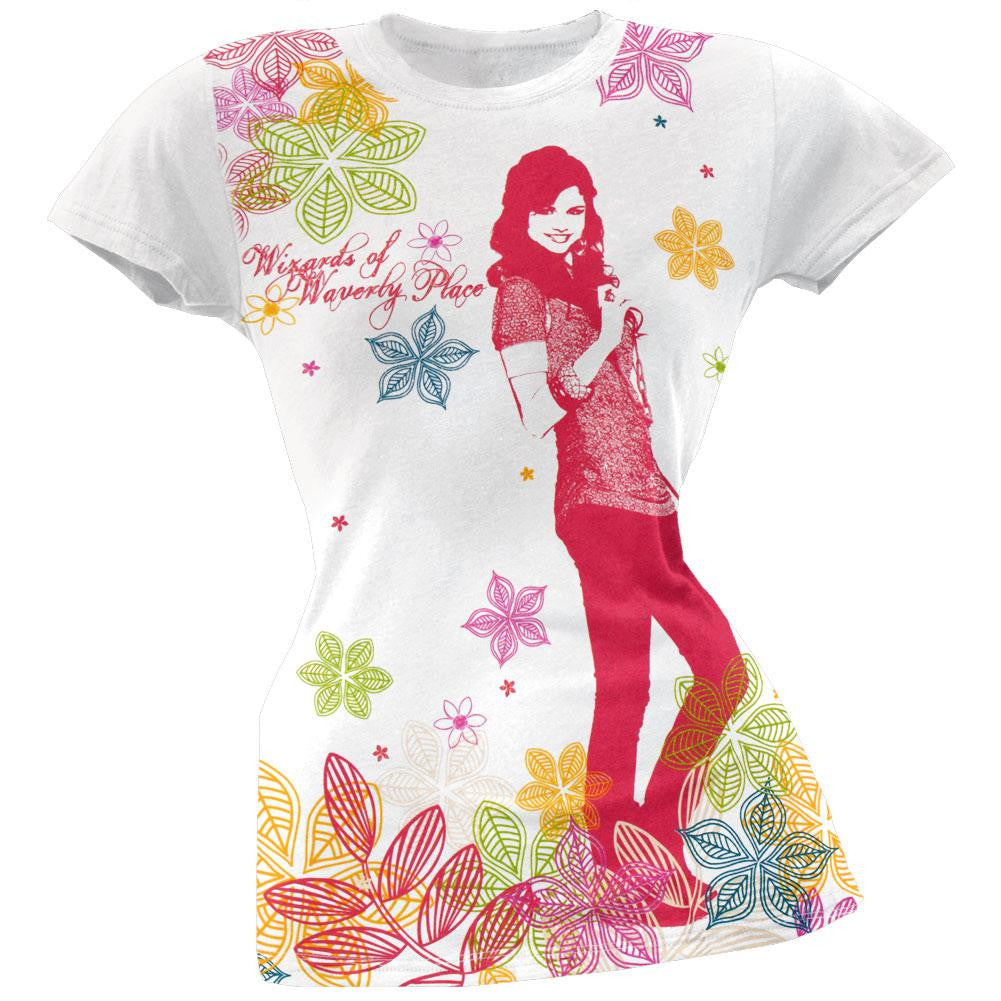 Wizards Of Waverly Place - Flowers Girls Youth T-Shirt Youth T-Shirts Wizards of Waverly Place SM White 